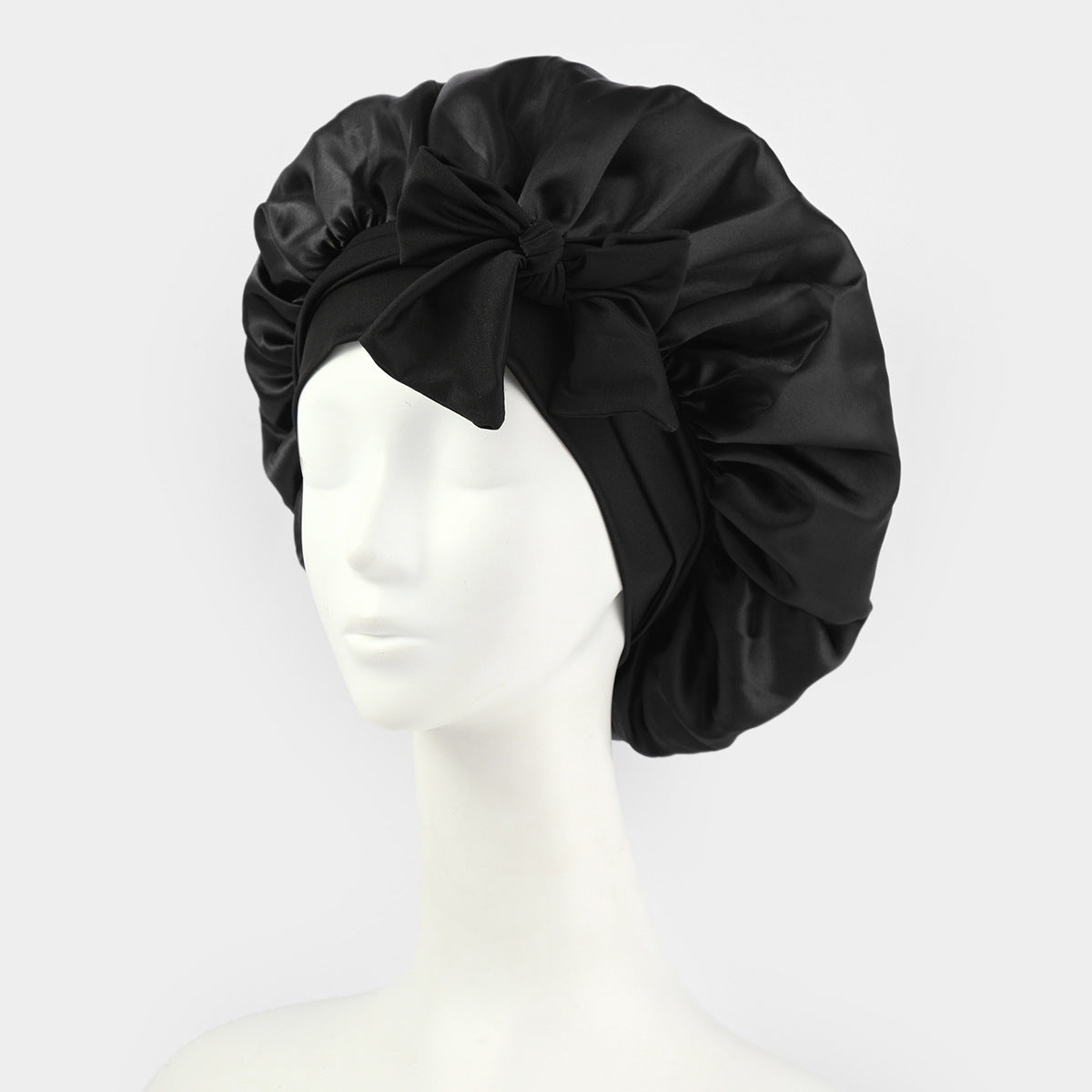 Wide-edge elastic band sleep cap