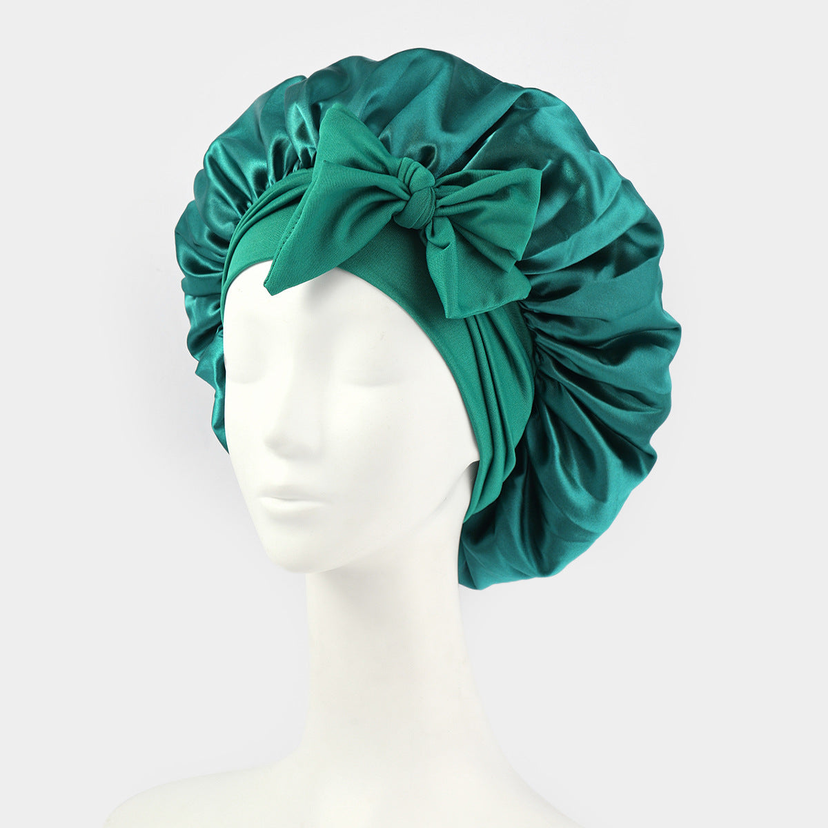 Wide-edge elastic band sleep cap