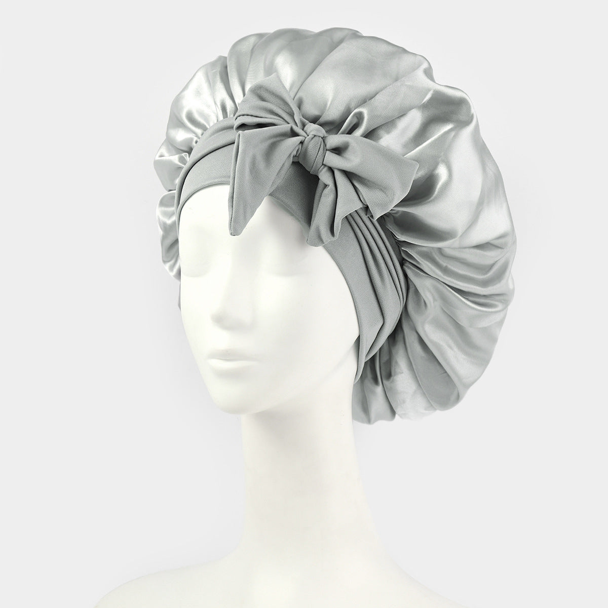 Wide-edge elastic band sleep cap