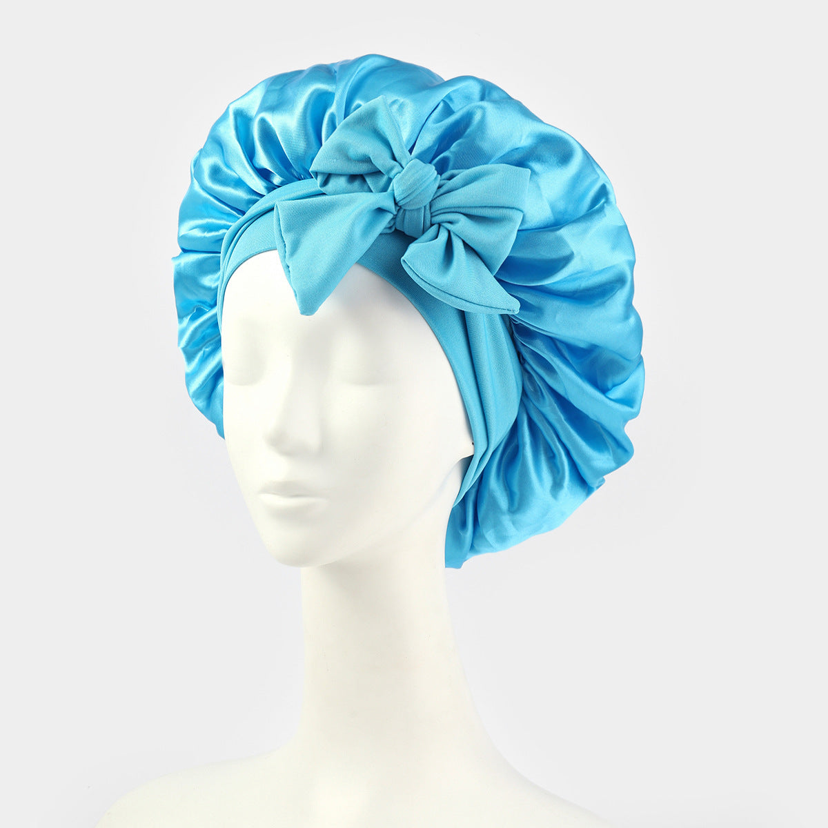 Wide-edge elastic band sleep cap