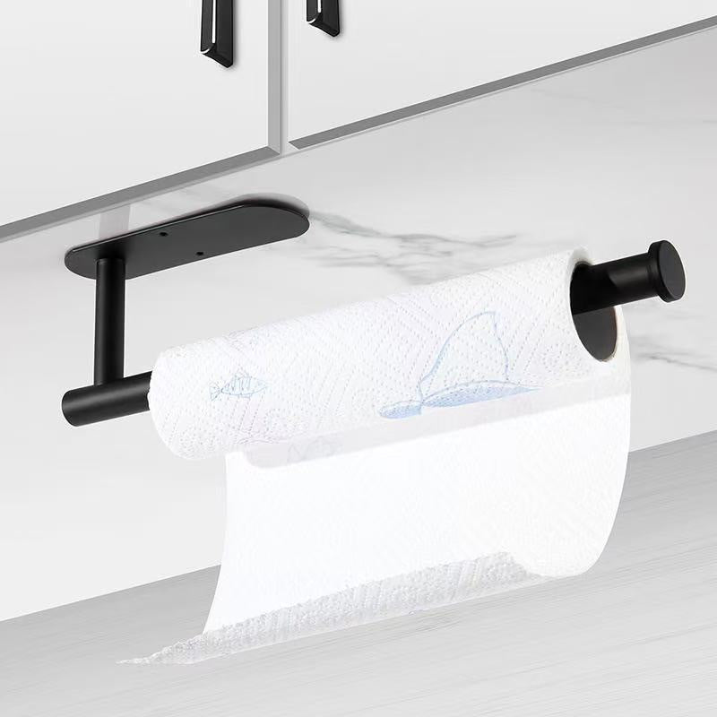 Stainless Steel Kitchen Punch-free Napkin Rack Wall Hanging Plastic Wrap Rack Storage Rag Roll Paper Rack Bathroom Towel Rack