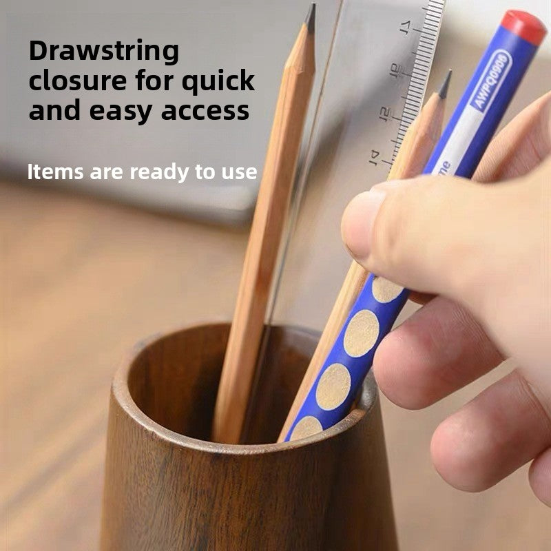 Solid Wood Retro Pen Holder